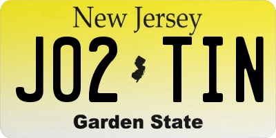 NJ license plate J02TIN