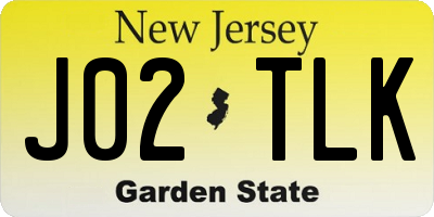 NJ license plate J02TLK