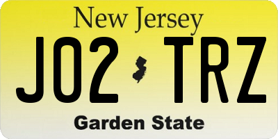 NJ license plate J02TRZ