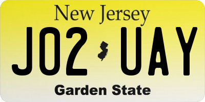 NJ license plate J02UAY