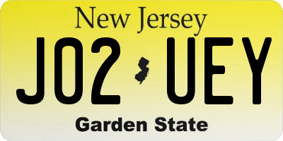 NJ license plate J02UEY