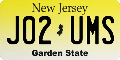 NJ license plate J02UMS
