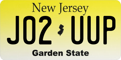 NJ license plate J02UUP