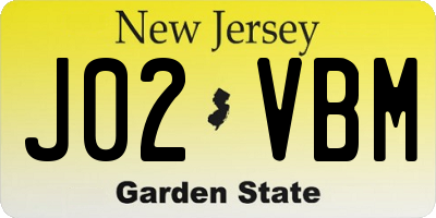 NJ license plate J02VBM