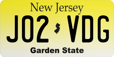 NJ license plate J02VDG
