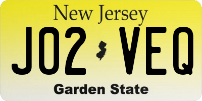 NJ license plate J02VEQ