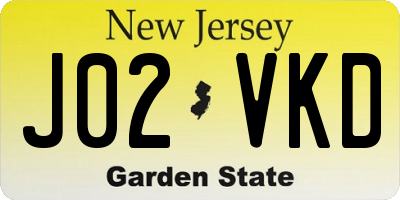 NJ license plate J02VKD