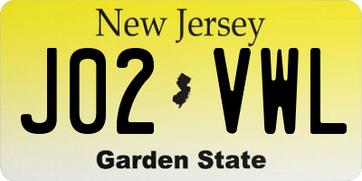 NJ license plate J02VWL