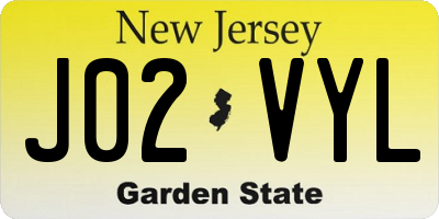 NJ license plate J02VYL