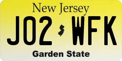NJ license plate J02WFK