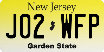 NJ license plate J02WFP