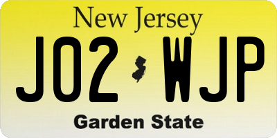 NJ license plate J02WJP