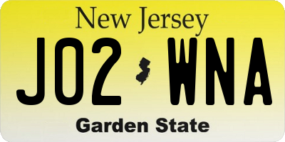 NJ license plate J02WNA