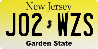 NJ license plate J02WZS