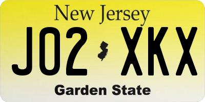 NJ license plate J02XKX