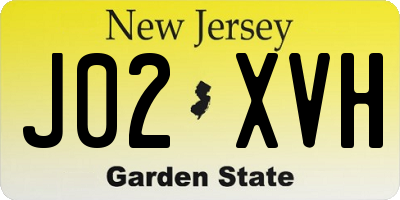 NJ license plate J02XVH