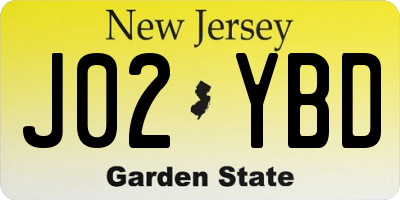 NJ license plate J02YBD