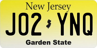NJ license plate J02YNQ