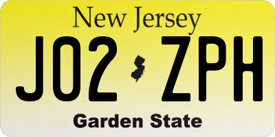 NJ license plate J02ZPH