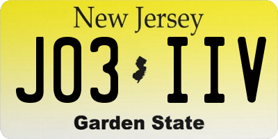 NJ license plate J03IIV
