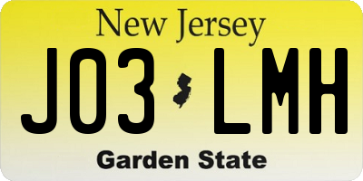 NJ license plate J03LMH
