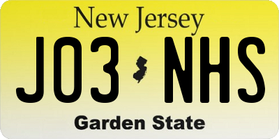 NJ license plate J03NHS