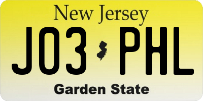 NJ license plate J03PHL