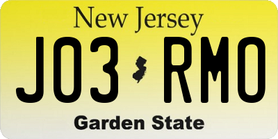 NJ license plate J03RMO