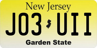 NJ license plate J03UII