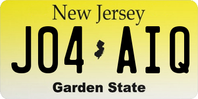 NJ license plate J04AIQ