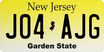 NJ license plate J04AJG