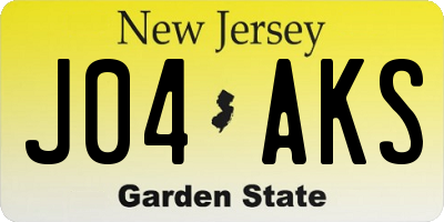NJ license plate J04AKS