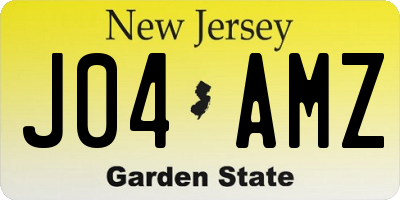 NJ license plate J04AMZ