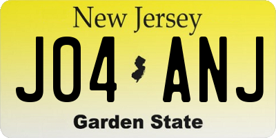 NJ license plate J04ANJ