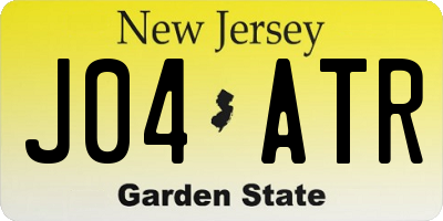NJ license plate J04ATR