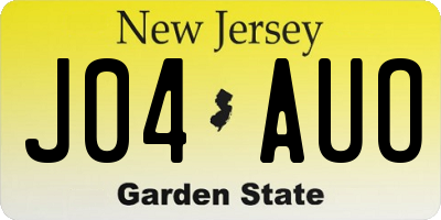 NJ license plate J04AUO