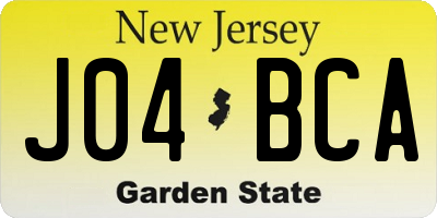 NJ license plate J04BCA
