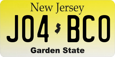 NJ license plate J04BCO