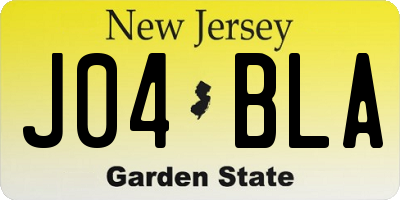 NJ license plate J04BLA