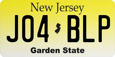 NJ license plate J04BLP