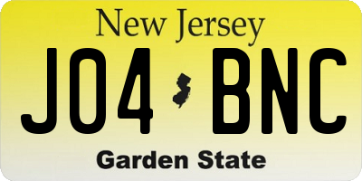 NJ license plate J04BNC