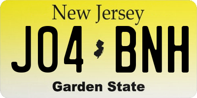 NJ license plate J04BNH
