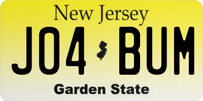 NJ license plate J04BUM