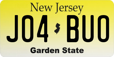 NJ license plate J04BUO