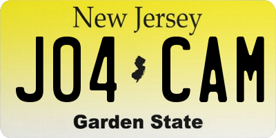 NJ license plate J04CAM