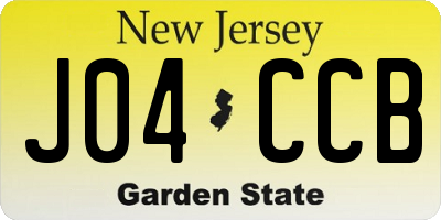 NJ license plate J04CCB