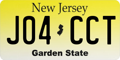 NJ license plate J04CCT