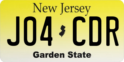 NJ license plate J04CDR
