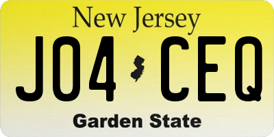 NJ license plate J04CEQ