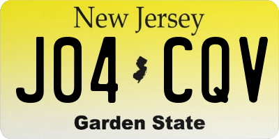 NJ license plate J04CQV